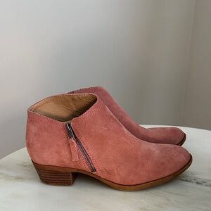 Lucky Brand Blush Suede Ankle Booties